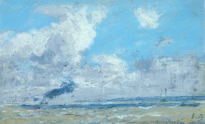 Boat at the Estuary of the Seine by Eugene Louis Boudin